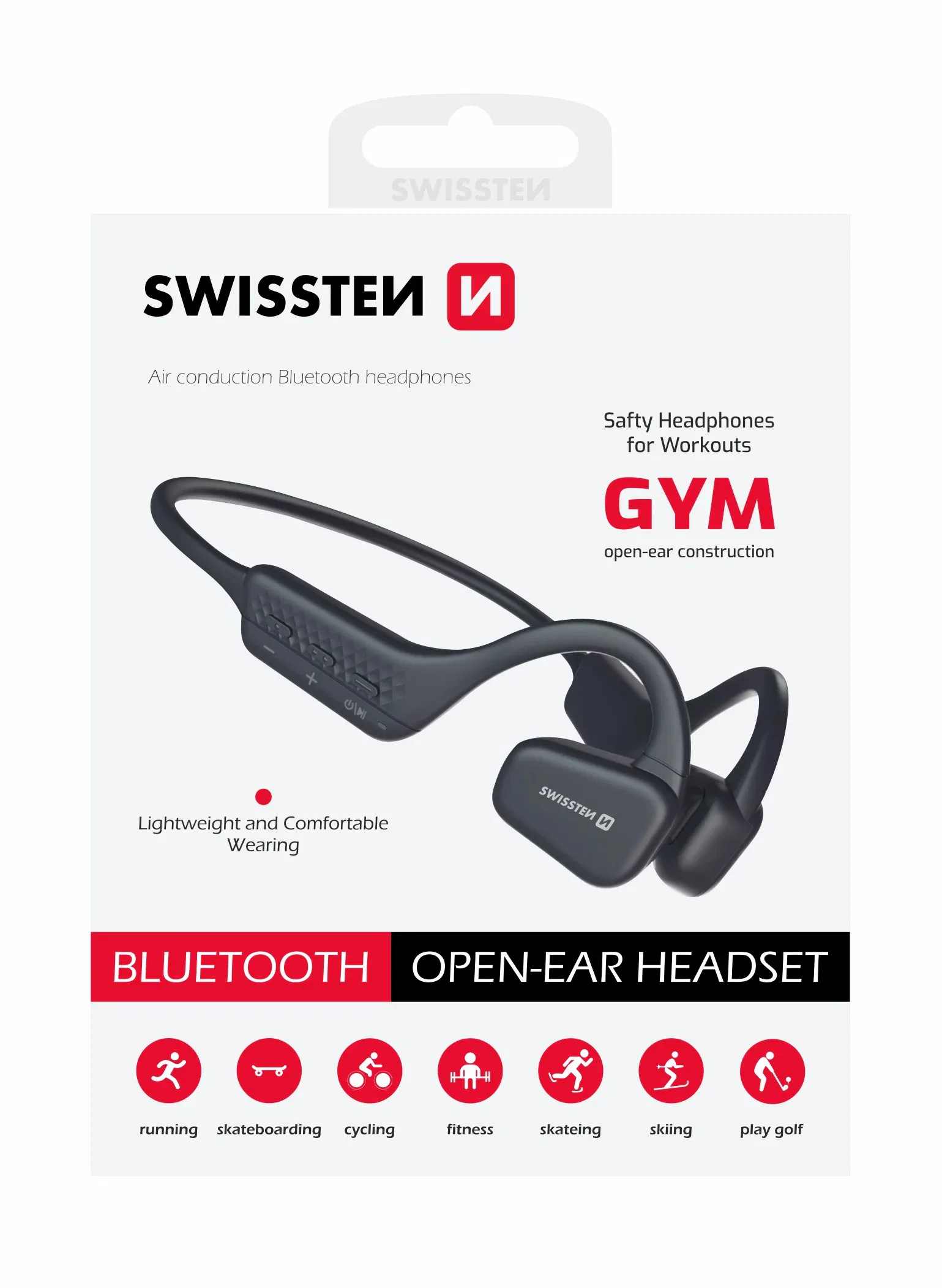 BLUETOOTH EARPHONES SWISSTEN GYM AIR CONDUCTION