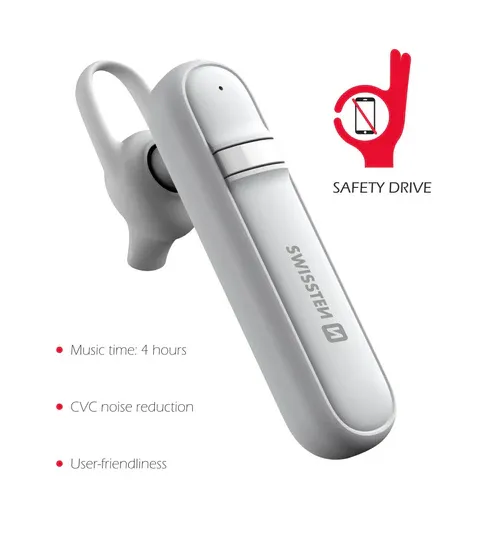 BLUETOOTH HEADSET SWISSTEN CALLER WHITE