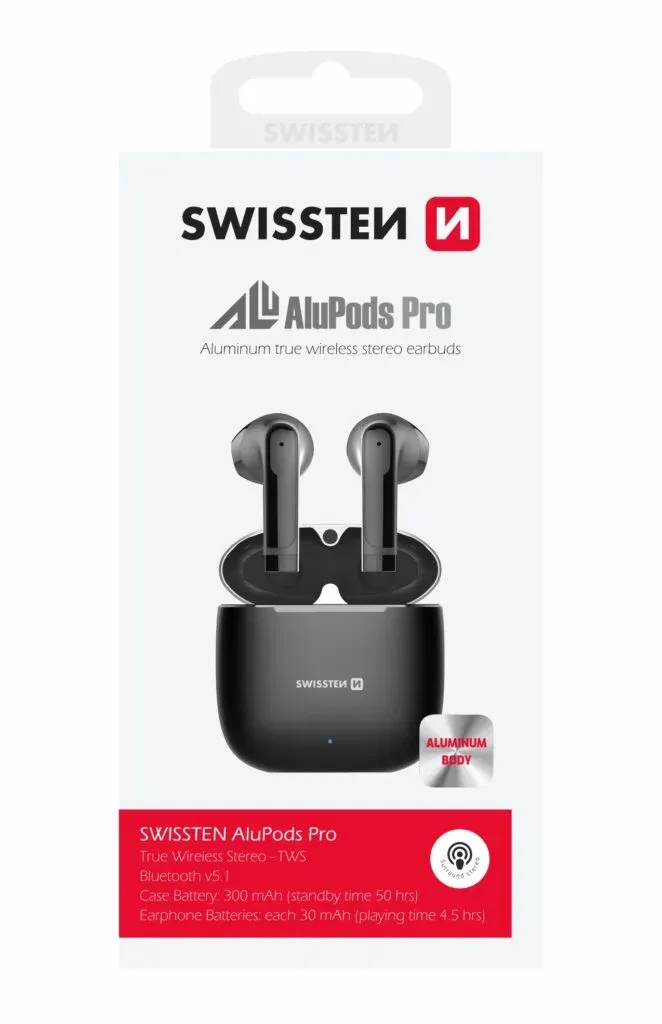 BLUETOOTH TWS EARPHONES SWISSTEN ALUPODS PRO
