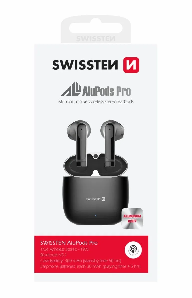 BLUETOOTH TWS EARPHONES SWISSTEN ALUPODS PRO