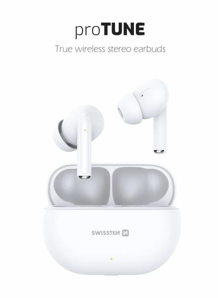 BLUETOOTH TWS EARPHONES SWISSTEN PRO TUNE WHITE