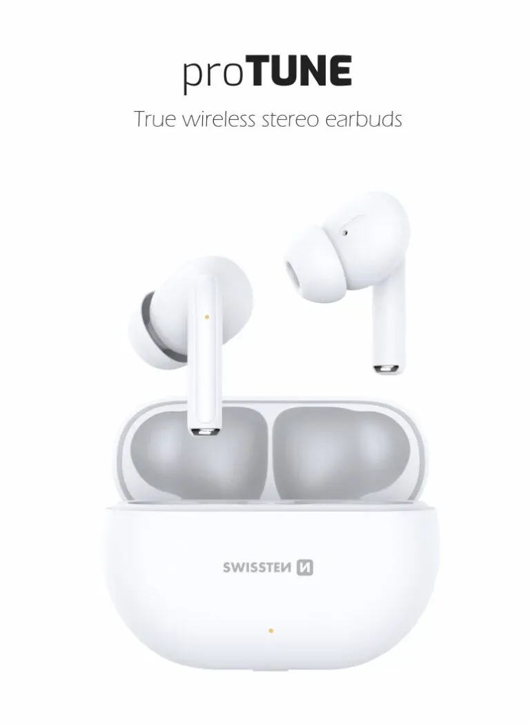 BLUETOOTH TWS EARPHONES SWISSTEN PRO TUNE WHITE