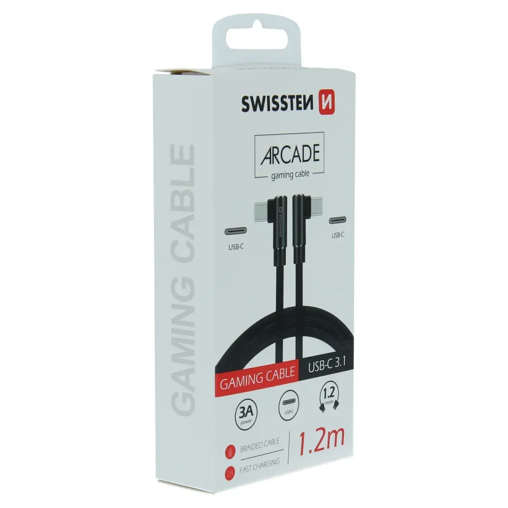 DATA CABLE SWISSTEN ARCADE USB-C / USB-C 1.2 M BLACK