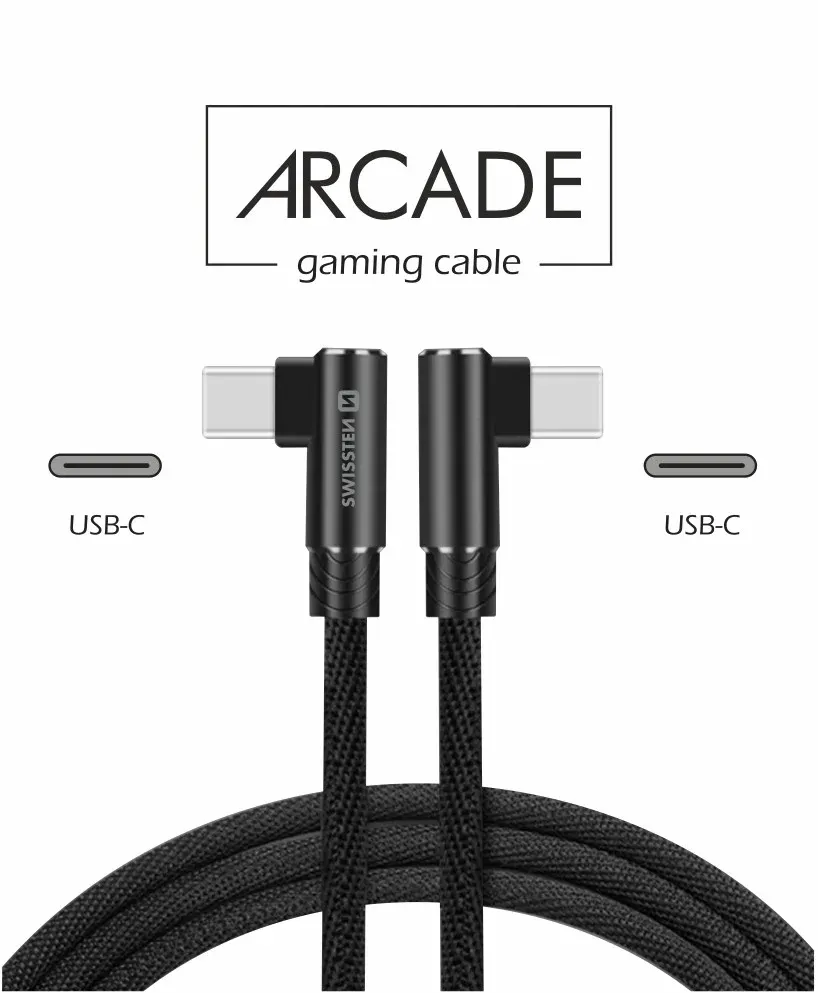 DATA CABLE SWISSTEN ARCADE USB-C / USB-C 1.2 M BLACK