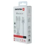 DATA CABLE SWISSTEN TEXTILE 3in1 MFi 1,2 M SILVER