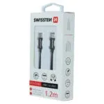 DATA CABLE SWISSTEN TEXTILE USB-C / USB-C 1.2 M BLACK