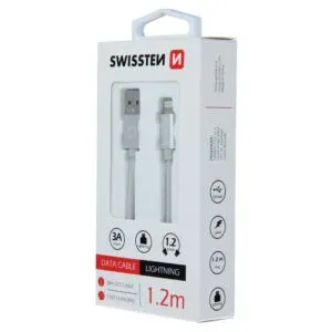 DATA CABLE SWISSTEN TEXTILE USB / LIGHTNING 1.2 M SILVER