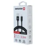 DATA CABLE SWISSTEN TEXTILE USB / LIGHTNING 3.0 M BLACK