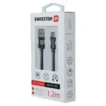 DATA CABLE SWISSTEN TEXTILE USB / MICRO USB 1.2 M BLACK