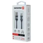 DATA CABLE SWISSTEN TEXTILE USB / USB-C 1.2 M BLACK