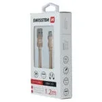 DATA CABLE SWISSTEN TEXTILE USB / USB-C 1.2 M GOLD