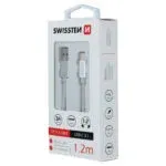 DATA CABLE SWISSTEN TEXTILE USB / USB-C 1.2 M SILVER