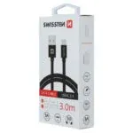 DATA CABLE SWISSTEN TEXTILE USB / USB-C 3.0 M BLACK