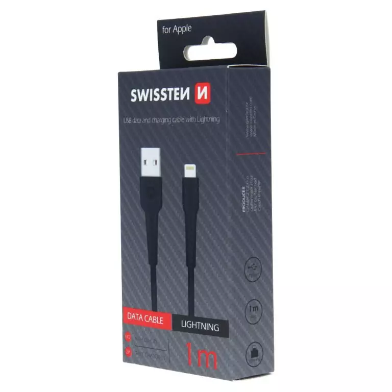 DATA CABLE SWISSTEN USB / LIGHTNING 1,0 M BLACK