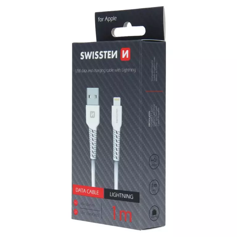 DATA CABLE SWISSTEN USB / LIGHTNING 1,0 M WHITE