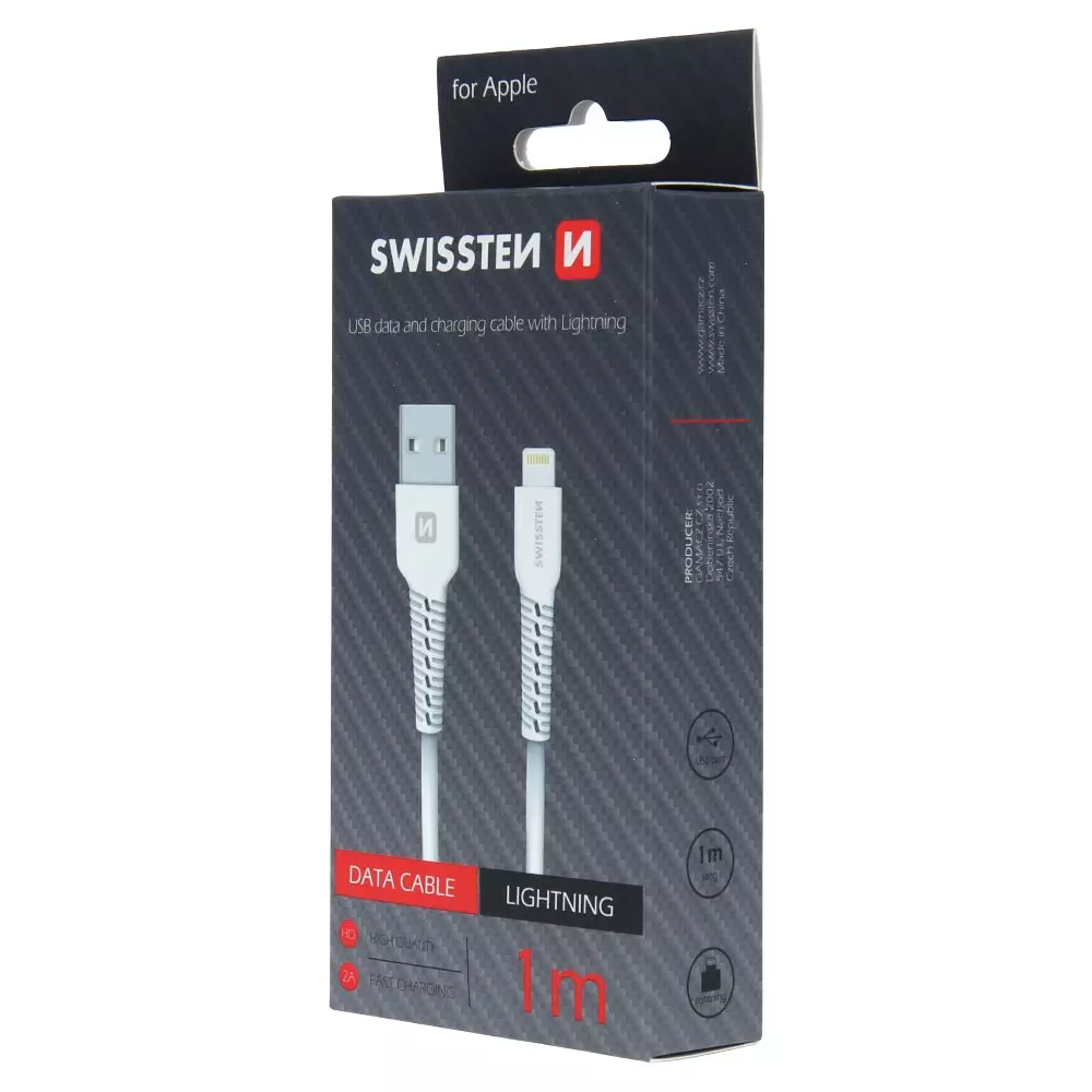 DATA CABLE SWISSTEN USB / LIGHTNING 1,0 M WHITE