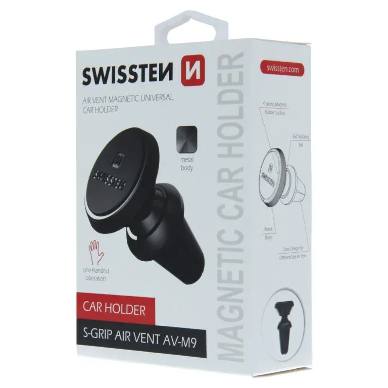 MAGNETIC CAR HOLDER SWISSTEN S-GRIP AIR VENT AV-M9 BLACK