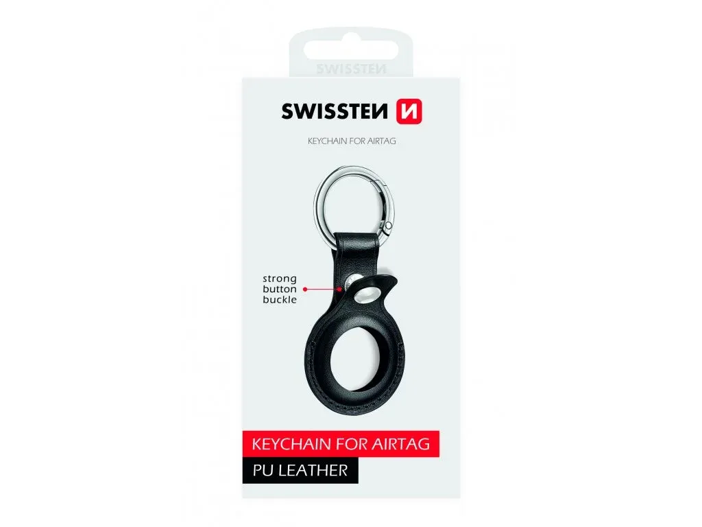SWISSTEN AIRTAG KEYCHAIN BLACK