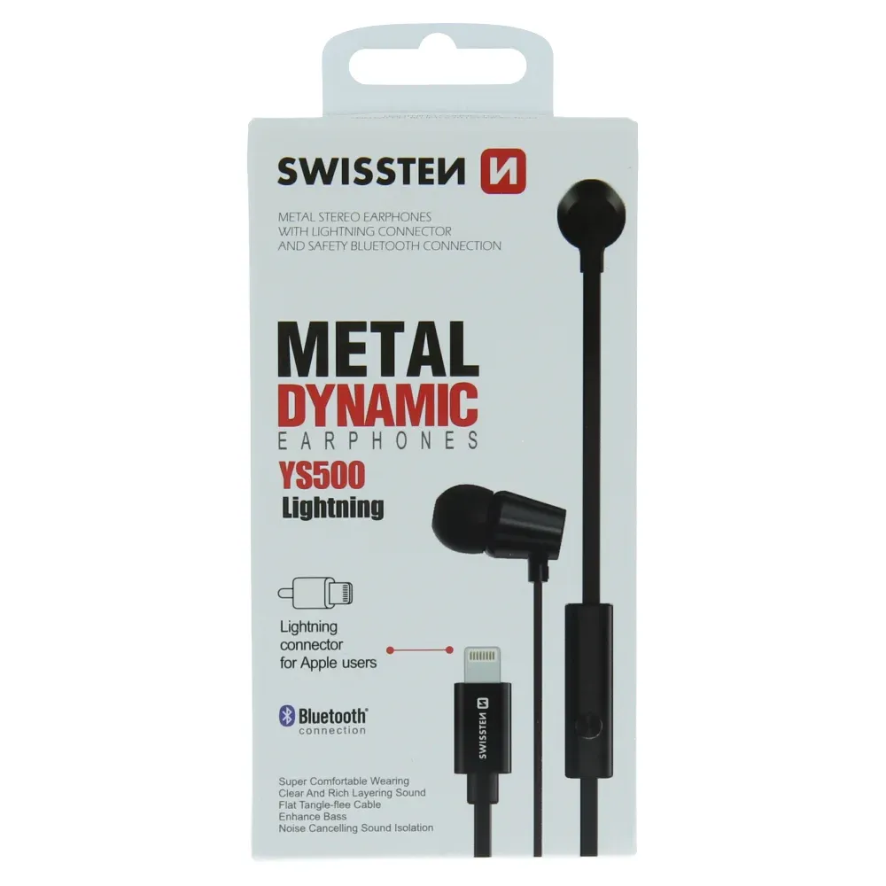 SWISSTEN EARBUDS DYNAMIC LIGHTNING  YS500 BLACK