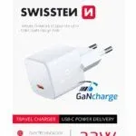 SWISSTEN MINI GaN TRAVEL CHARGER USB-C 33W POWER DELIVERY