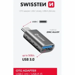 SWISSTEN OTG ADAPTER USB-C(M)/USB-A(F)