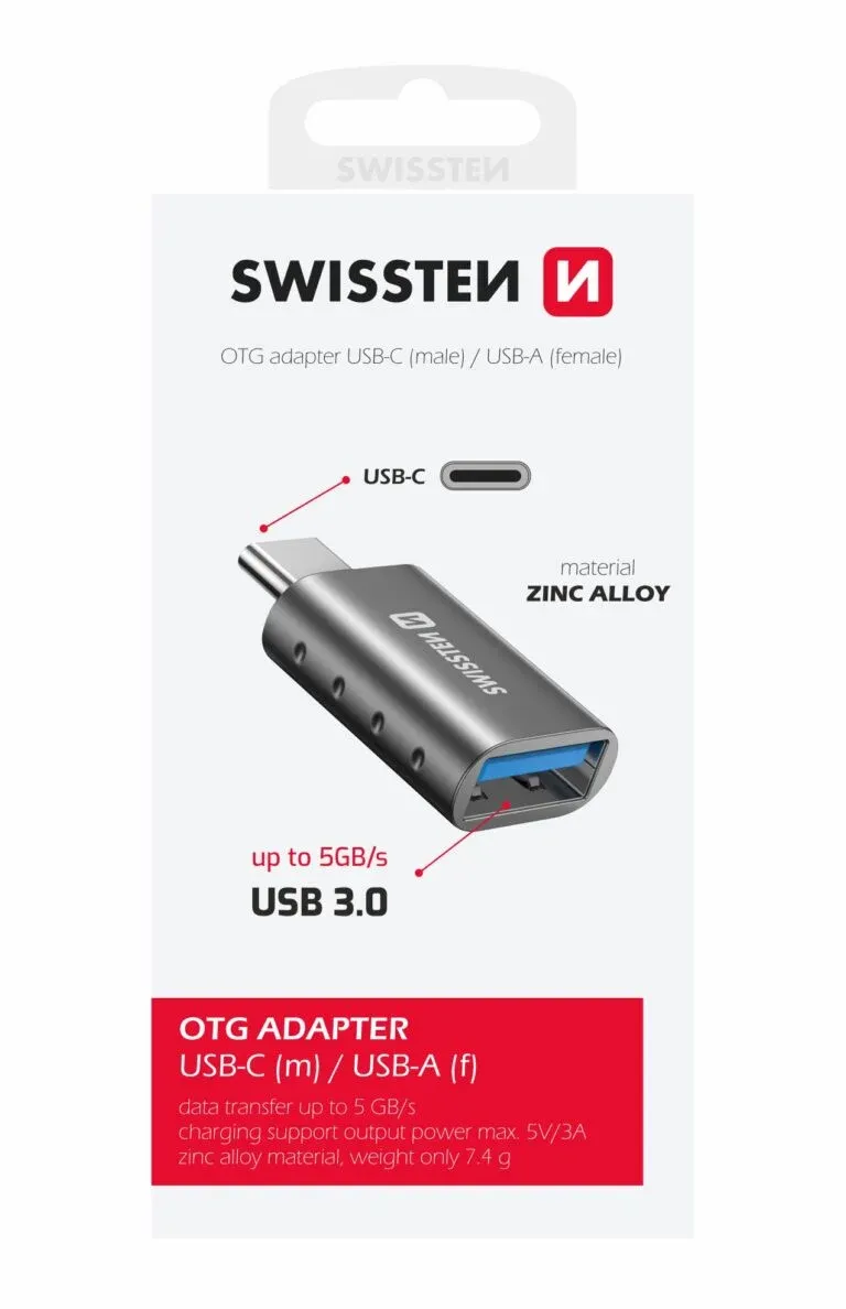 SWISSTEN OTG ADAPTER USB-C(M)/USB-A(F)