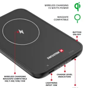 SWISSTEN POWER BANK ,5000mAh (MagSafe compatible