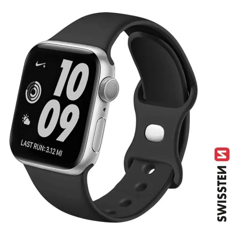 SWISSTEN SILICONE BAND FOR APPLE WATCH 42-44 mm BLACK