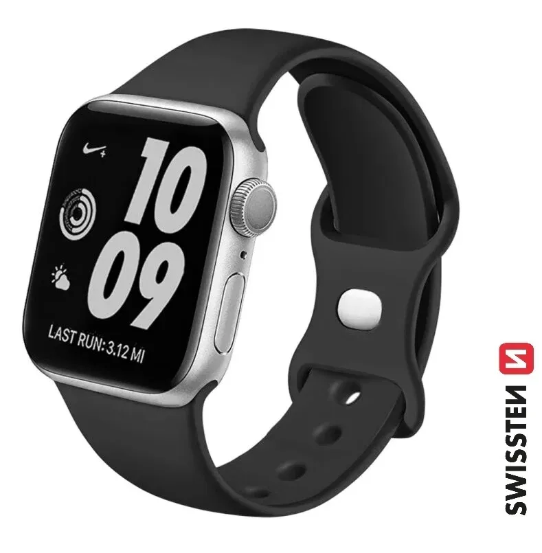 SWISSTEN SILICONE BAND FOR APPLE WATCH 42-44 mm BLACK