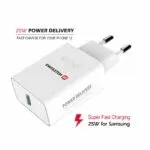 SWISSTEN TRAVEL CHARGER PD 25W FOR IPHONE AND SAMSUNG BLACK