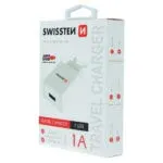 SWISSTEN TRAVEL CHARGER SMART IC, CE WITH 1x USB 1 A POWER WHITE