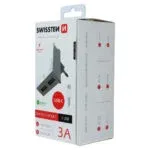 SWISSTEN TRAVEL CHARGER SMART IC, CE WITH 2x USB 3 A POWER WHITE + DATA CABLE SWISSTEN USB / TYPE C 1,2 M WHITE
