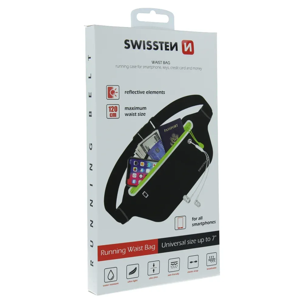 SWISSTEN WAIST BAG BLACK