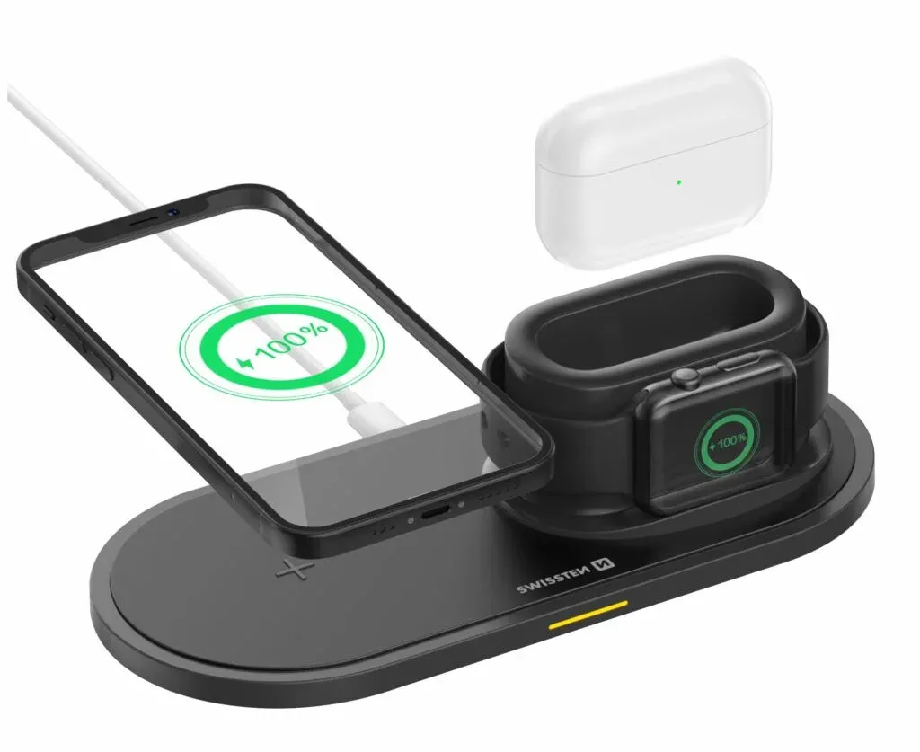 SWISSTEN WIRELESS CHARGER 3in1 BLACK