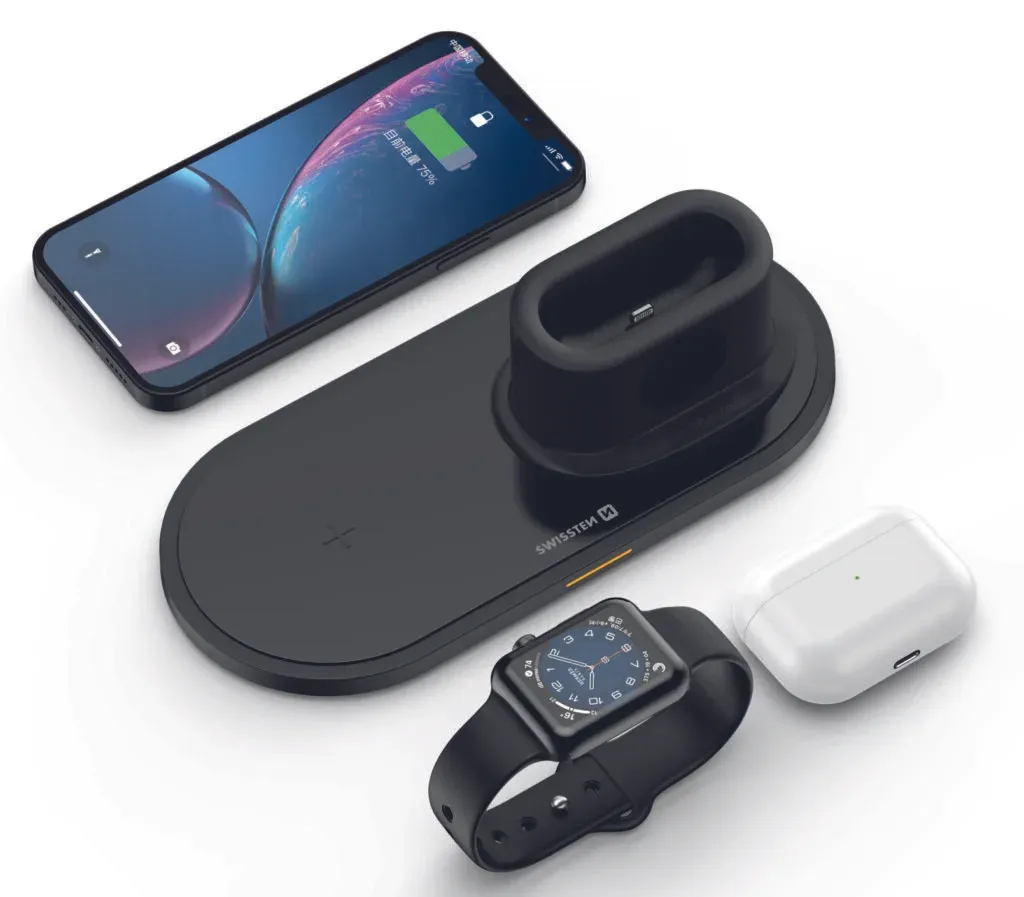 SWISSTEN WIRELESS CHARGER 3in1 BLACK