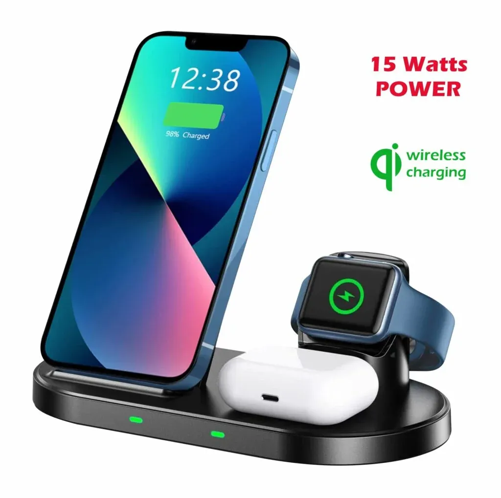 SWISSTEN WIRELESS CHARGER 3in1 STAND BLACK
