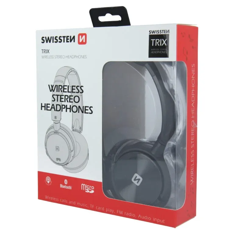 WIRELESS STEREO HAEDPHONES SWISSTEN TRIX BLACK