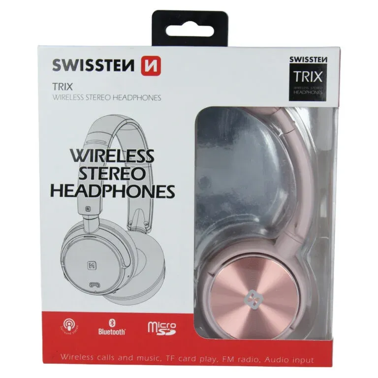 WIRELESS STEREO HAEDPHONES SWISSTEN TRIX PINK