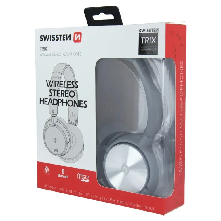 WIRELESS STEREO HAEDPHONES SWISSTEN TRIX SILVER/GREY