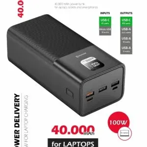 SWISSTEN POWER LINE POWER BANK 40000 mAh 100W POWER DELIVERY BLACK