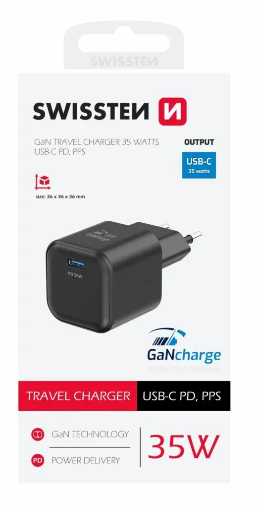SWISSTEN CHARGER GaN 1x USB-C 35W POWER