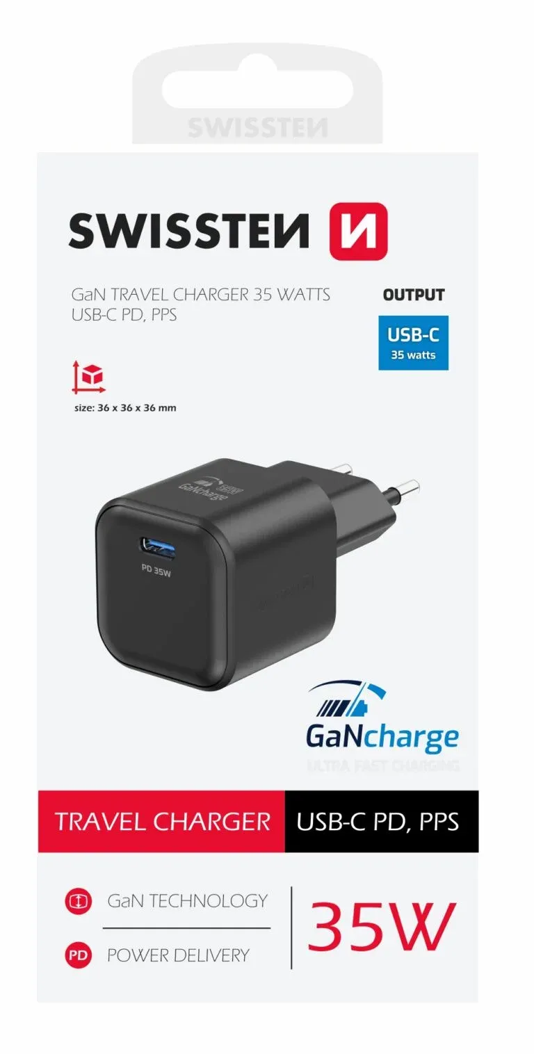 SWISSTEN CHARGER GaN 1x USB-C 35W POWER