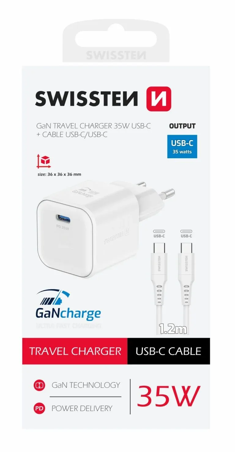 SWISSTEN CHARGER GaN 1x USB-C 35W POWER