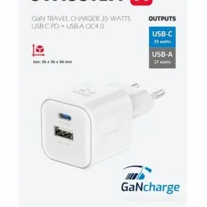 SWISSTEN CHARGER GaN 1x USB-C 20W PD AND 1x USB-A 18W QC