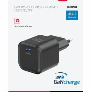 SWISSTEN CHARGER GaN 1x USB-C 20W POWER DELIVERY BLACK
