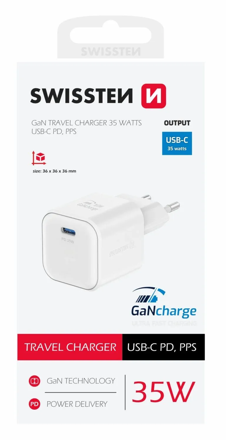 SWISSTEN CHARGER GaN 1x USB-C 35W POWER