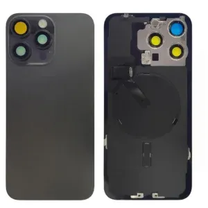 iPhone 15 Pro Max - Back housing glass OEM with small parts - with logo