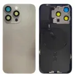 iPhone 15 Pro Max - Back housing glass OEM with small parts - with logo