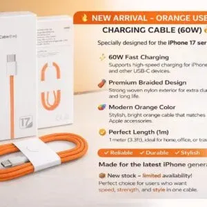60W 1m For iphone 17 series / C to C Cable with Package Orange